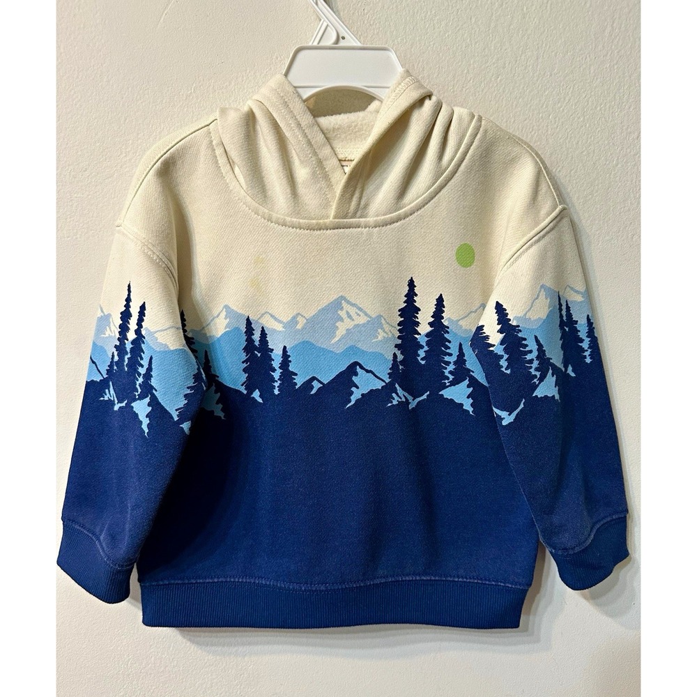OshKosh B'gosh Baby Boy 24M Mountain Print Fleece Pullover Hoodie Sweatshirt